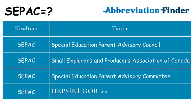 sepac ne anlama geliyor