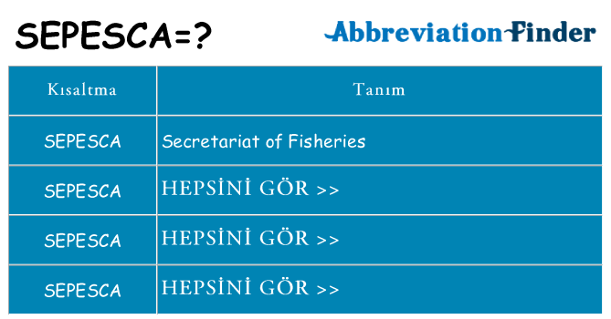 sepesca ne anlama geliyor