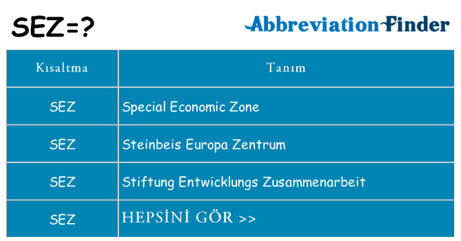 sez ne anlama geliyor