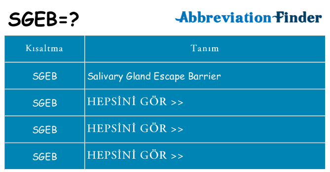 sgeb ne anlama geliyor