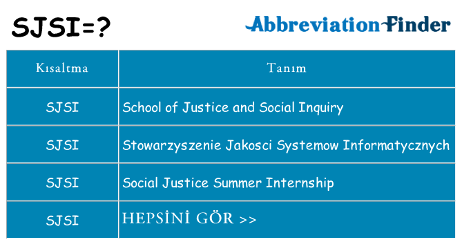 sjsi ne anlama geliyor