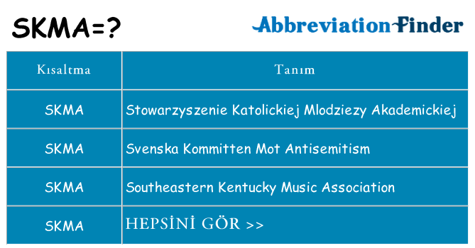 skma ne anlama geliyor