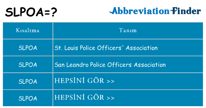 slpoa ne anlama geliyor
