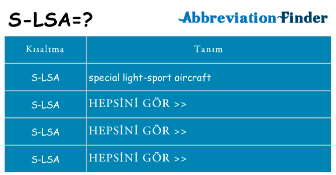 s-lsa ne anlama geliyor
