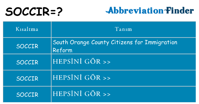 soccir ne anlama geliyor