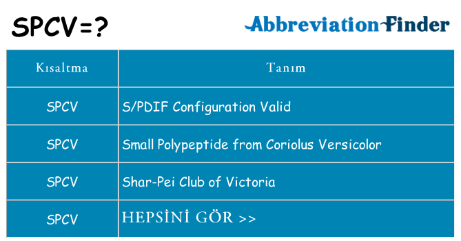 spcv ne anlama geliyor