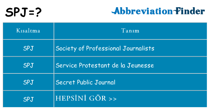 spj ne anlama geliyor