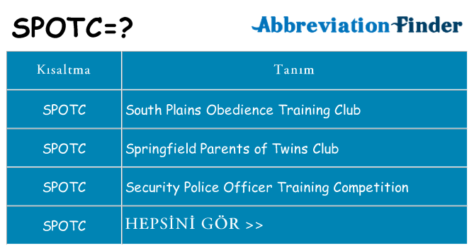 spotc ne anlama geliyor