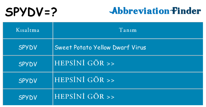 spydv ne anlama geliyor