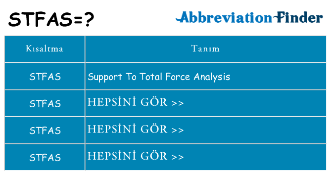 stfas ne anlama geliyor