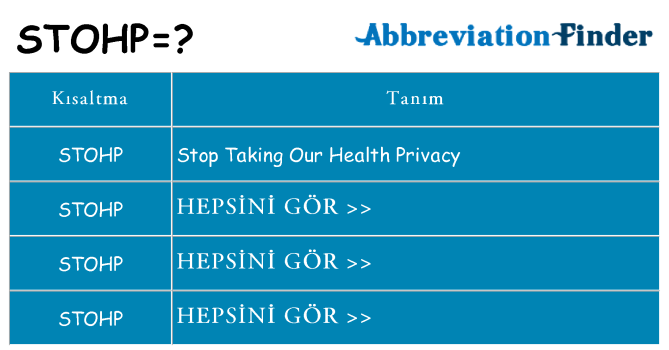 stohp ne anlama geliyor