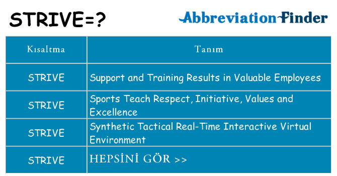 strive ne anlama geliyor