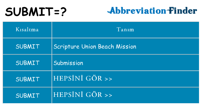 submit ne anlama geliyor