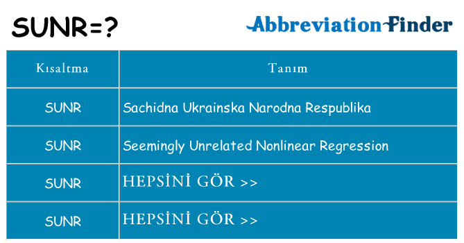 sunr ne anlama geliyor