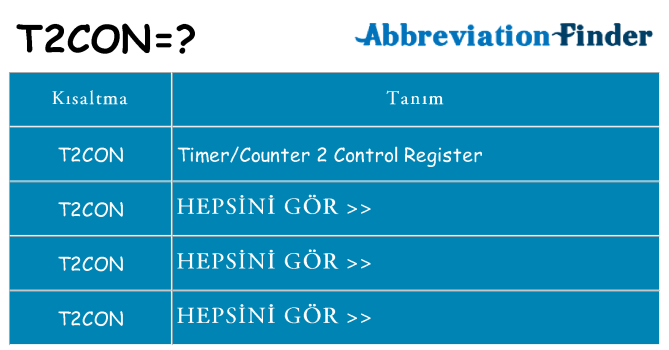 t2con ne anlama geliyor