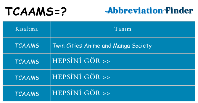 tcaams ne anlama geliyor