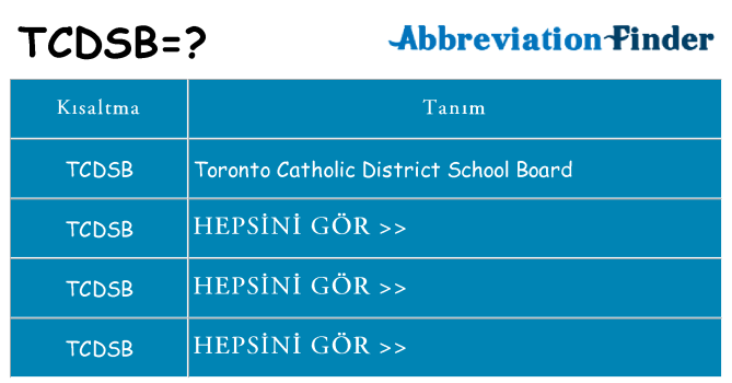 tcdsb ne anlama geliyor