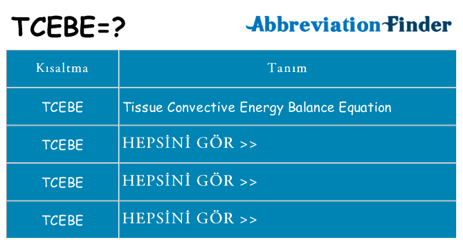 tcebe ne anlama geliyor