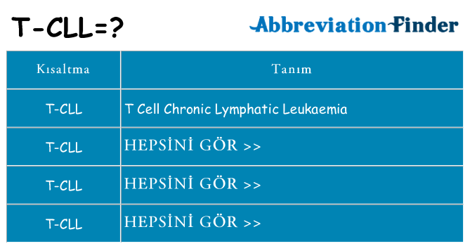 t-cll ne anlama geliyor