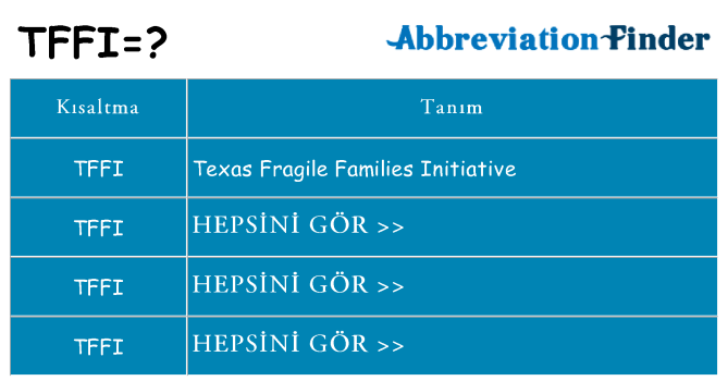 tffi ne anlama geliyor
