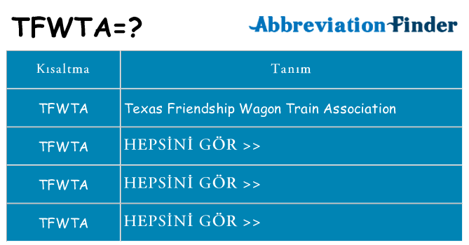 tfwta ne anlama geliyor