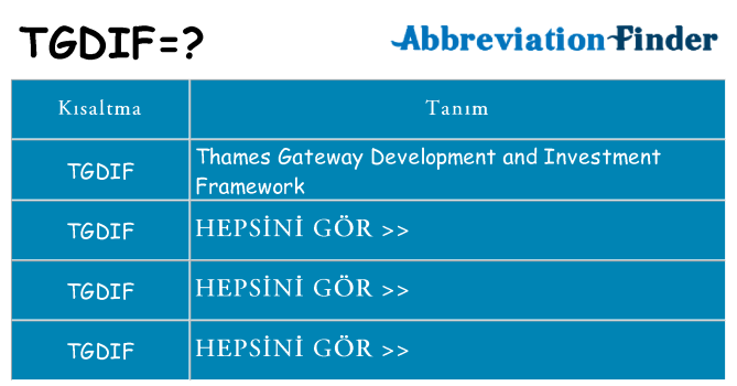 tgdif ne anlama geliyor