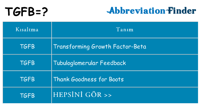 tgfb ne anlama geliyor