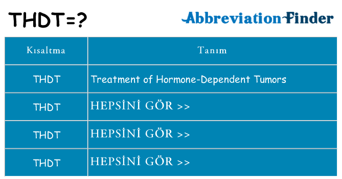 thdt ne anlama geliyor