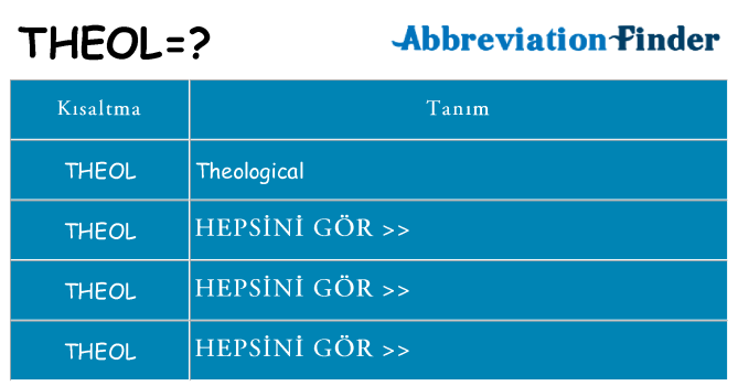 theol ne anlama geliyor