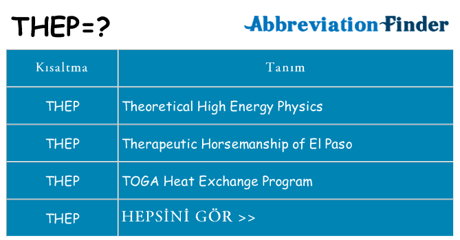 thep ne anlama geliyor