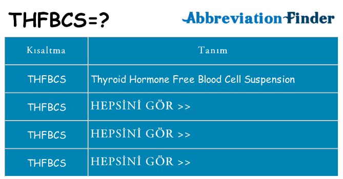 thfbcs ne anlama geliyor