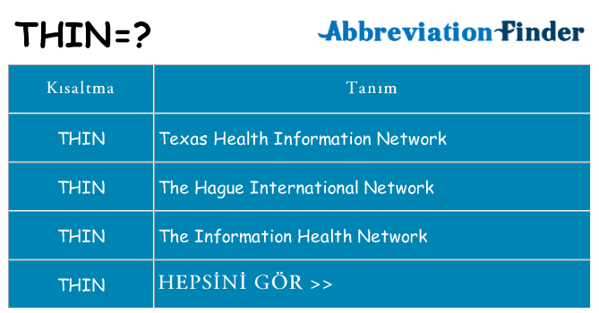 thin ne anlama geliyor