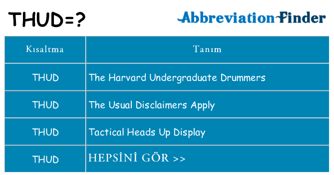 thud ne anlama geliyor