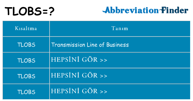 tlobs ne anlama geliyor