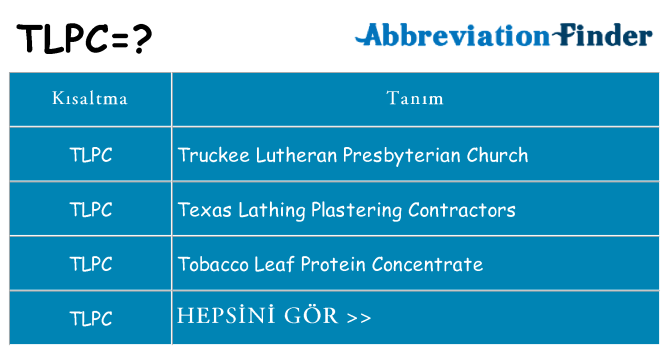 tlpc ne anlama geliyor