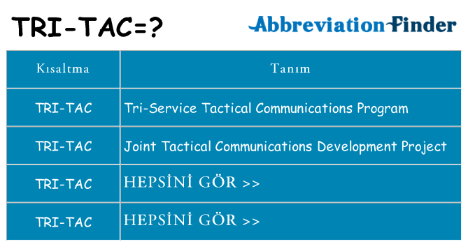 tri-tac ne anlama geliyor