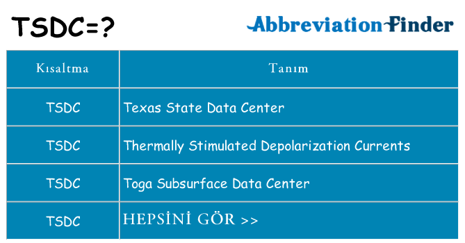 tsdc ne anlama geliyor