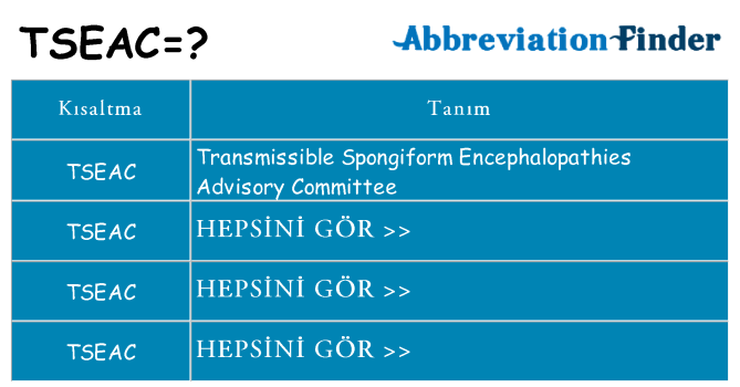 tseac ne anlama geliyor