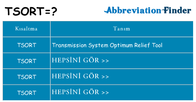 tsort ne anlama geliyor