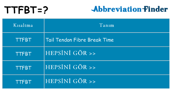 ttfbt ne anlama geliyor