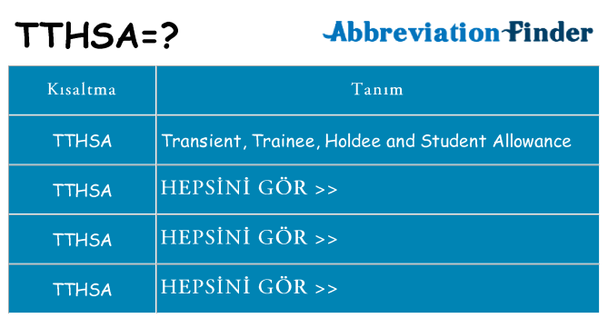 tthsa ne anlama geliyor