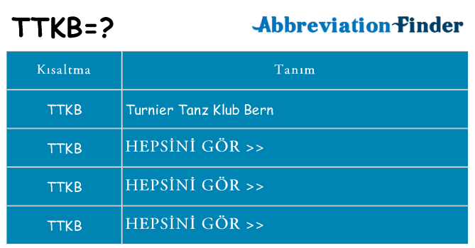 ttkb ne anlama geliyor