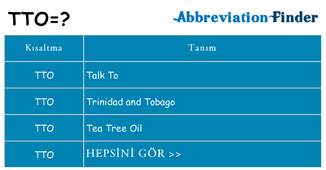 tto ne anlama geliyor
