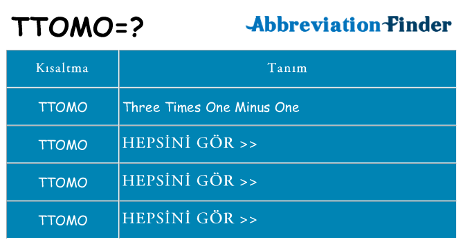 ttomo ne anlama geliyor
