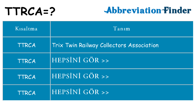 ttrca ne anlama geliyor