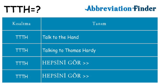 ttth ne anlama geliyor