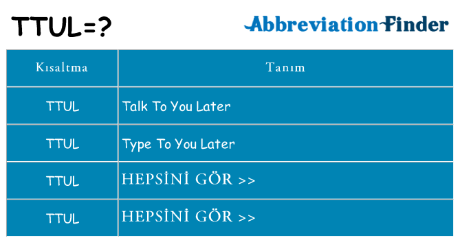 ttul ne anlama geliyor