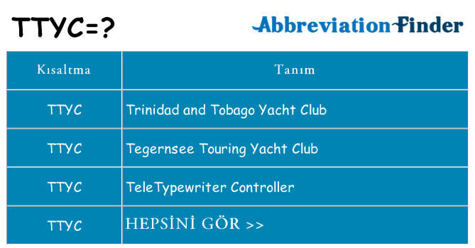 ttyc ne anlama geliyor