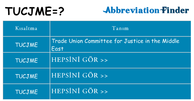 tucjme ne anlama geliyor