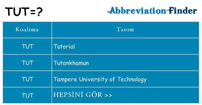 tut ne anlama geliyor